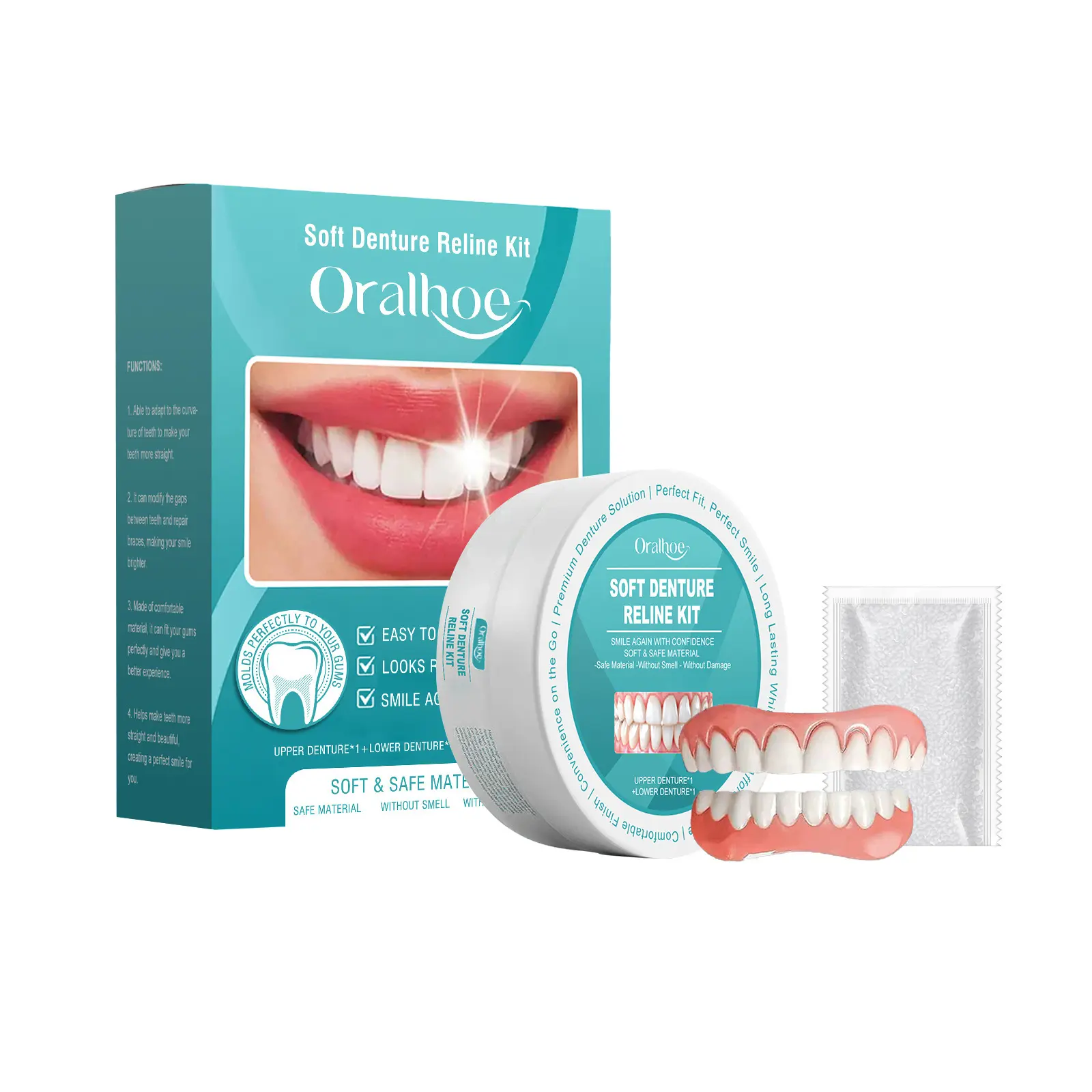 Oralhoe Denture Retouching Set, Denture Retouching Set Comfortable And Beautiful Between Teeth