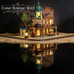 Luxury Hotel Building Blocks 3D Model, High Difficulty DIY Puzzle, Adult Stress Relief Collectible, Office Living Room Decor, Holiday Gift