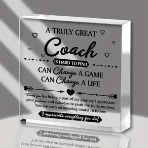 Acrylic  Coach Appreciation Gift - Baseball/Basketball/Soccer/Hockey Thank You Sign for Desk, Home or Office Frame Decor