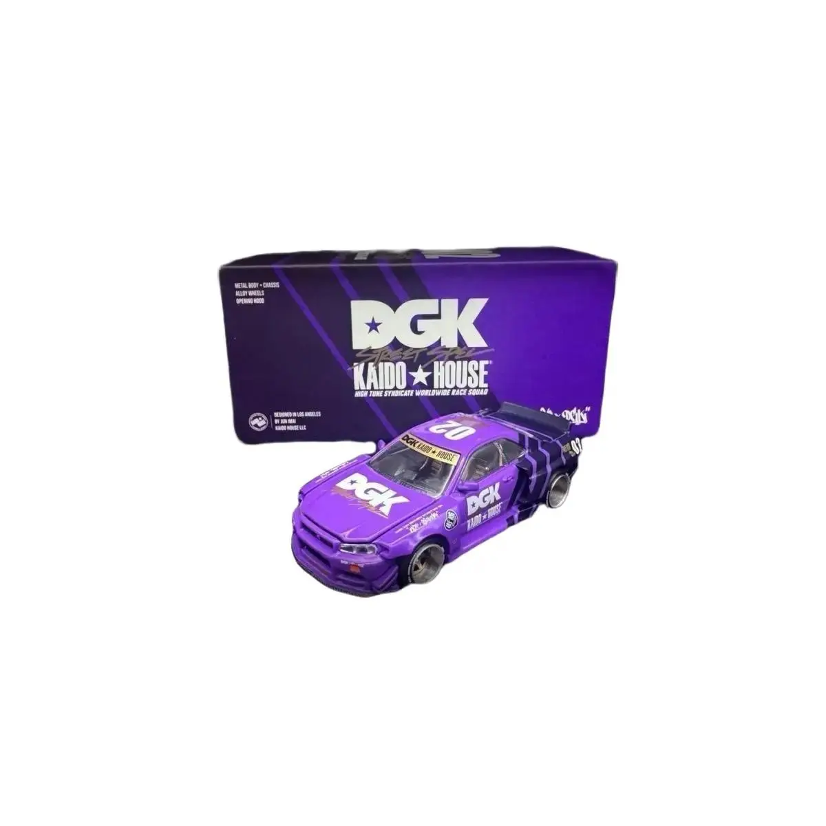 Kaido House x Mini GT 1:64 DGK X Kaido House Roulette Racer Model 1999 Nissan Skyline GT-R (R34) Limited Edition Collectible