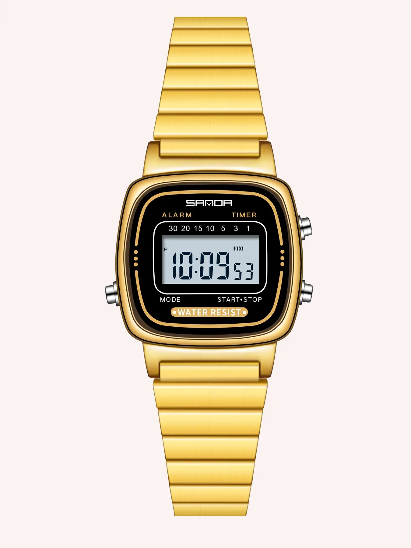 SANDA  6053 LuXury DigitaTWatch for Women Elegant Fashionable Digital Watch Waterproof Sports Sportive Digital Watch LED Display Timer Waterproof  An alarm clock Wristwatches Clock With Box Fashionable Stylish Watch