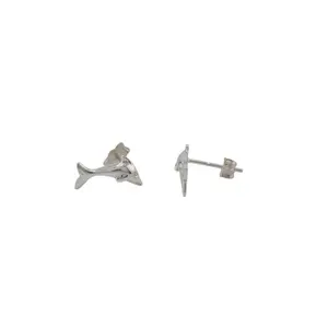 Sterling Silver Dolphin 15 mm Stud Earrings
