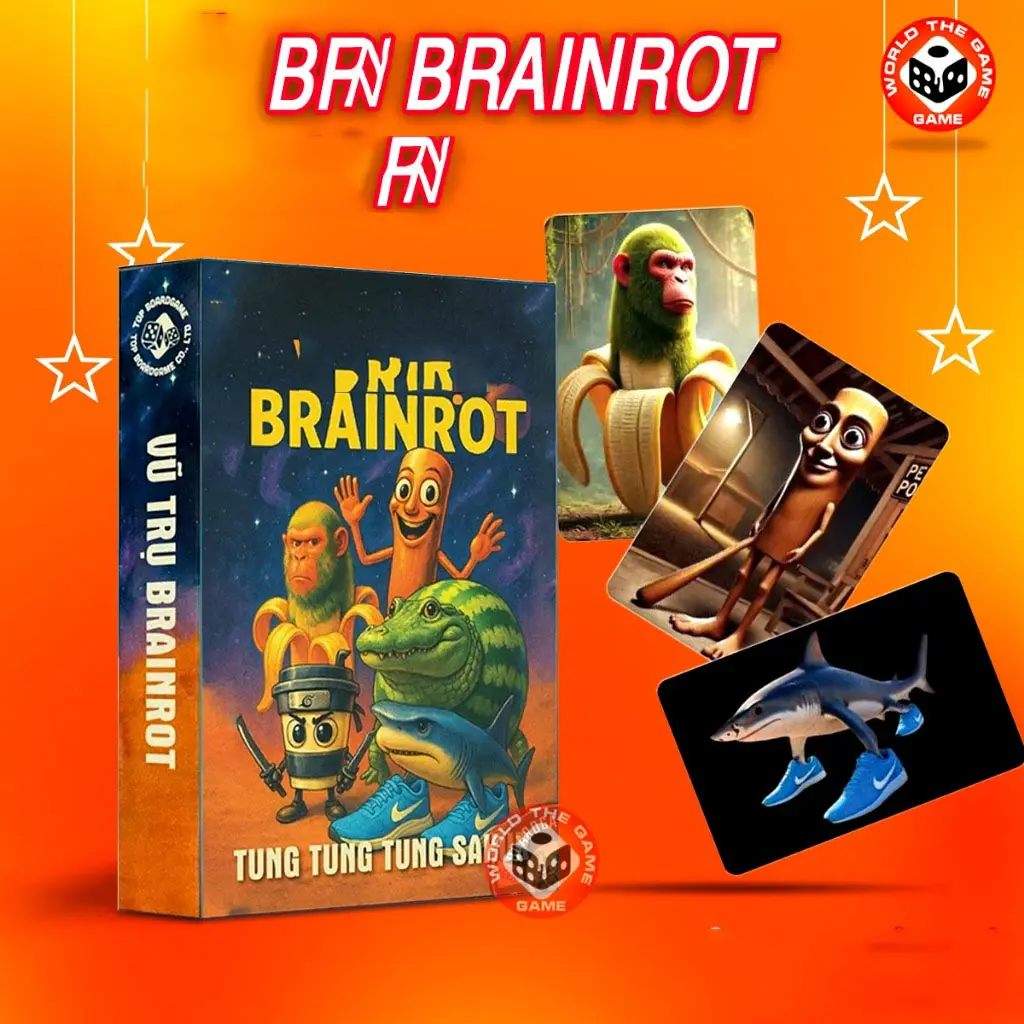 Brainrot Universe Card Game, Tung Tung Sahur Tralalero Tralala Character Name Guessing Game, Funny Family Party Cards