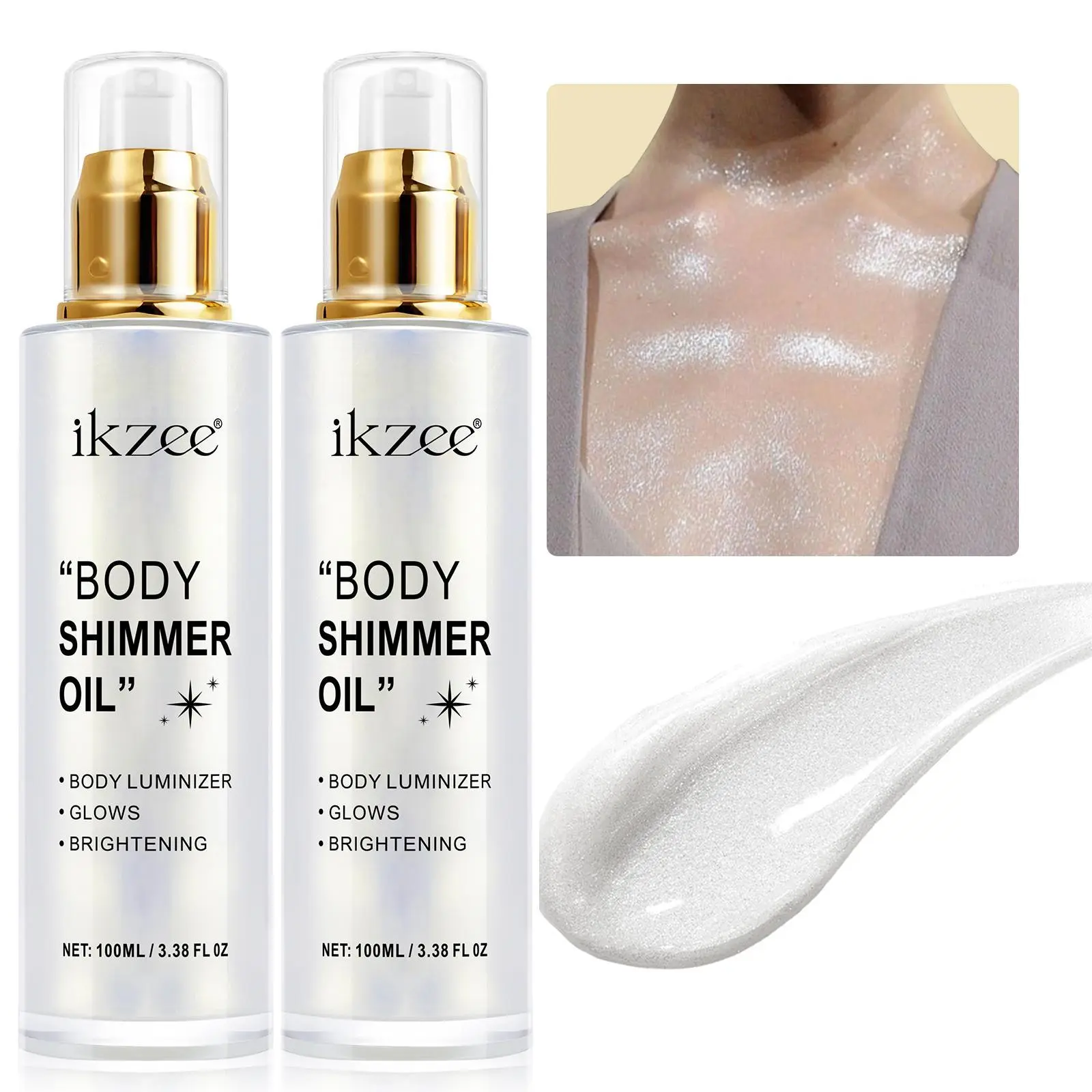 Body Glitter Oil, Long-lasting Body Shimmering Oil, Body Makeup for Women & Girls, Perfect for Makeup Parties, Holiday Parties, Cosmetic