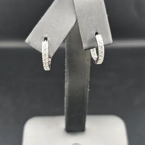 silver hoops with zirconia for everyday wear