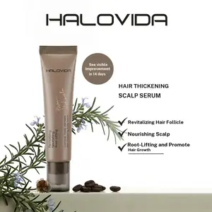 HALOVIDA Hair Thickening Scalp Serum 0.5 fl. Oz.,Root Lifting and Promote Hair Growth,Revitalizing Hair Follicle​,Nourishing Scalp,Rosemary & Tea Extract,Pure, Fuller Looking Hair,Lightweight and Fast Absorbing