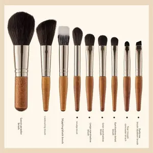 2026 New 9-Piece Mini Portable Makeup Brush Set, including brush bag, eyeshadow brush and eye makeup brush, small makeup brush set, Mother's Day gift