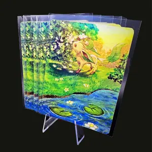 Leafeon Custom Pokémon Card - Custom Art Print with Hand-Painted Design, Includes Sleeve & Top Loader for Display Protection