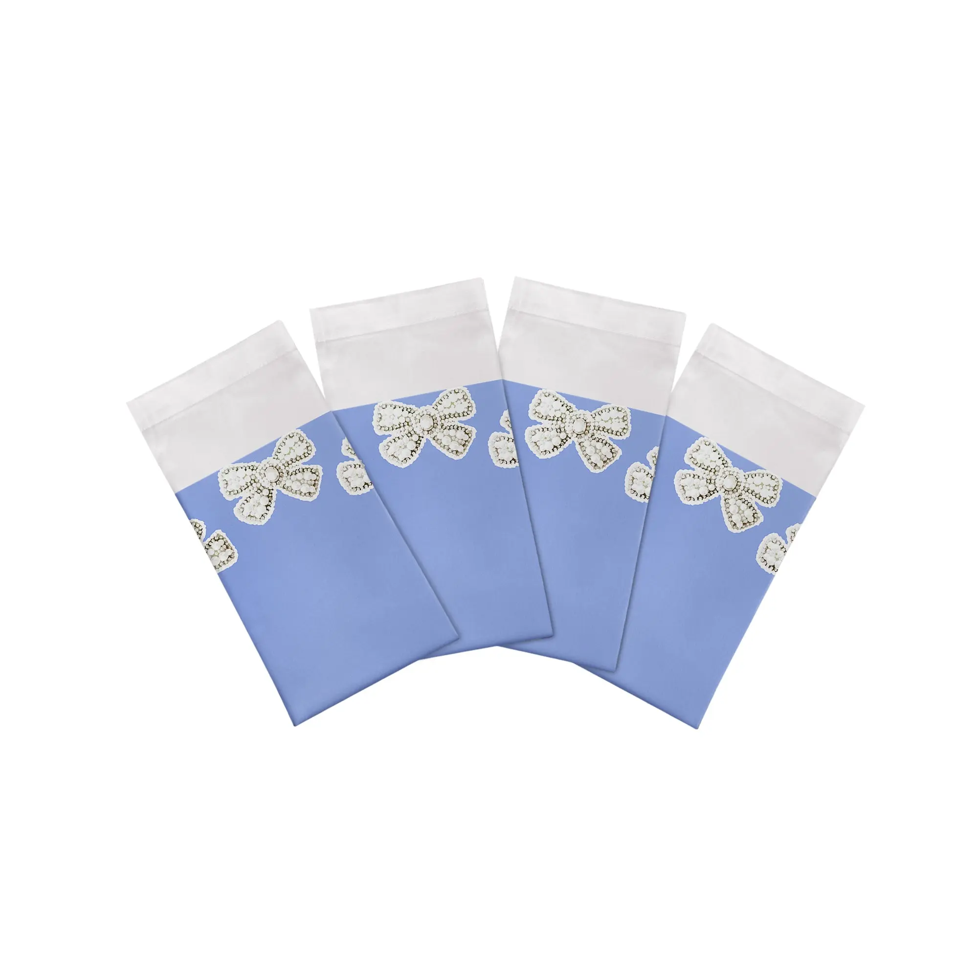 Pearl Bow Cotton Sateen Dinner Napkins