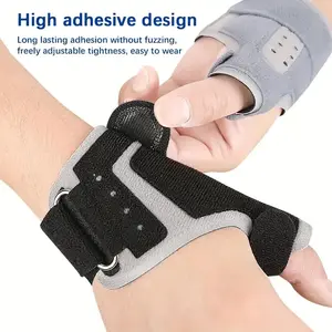 20241pc Adjustable Thumb Brace & Spica Splint CMC Joint Support for Ambidextrous Trigger Thumb Immobilizer 2025 Healthcare Tool High Adhesive Design Black-1Pc