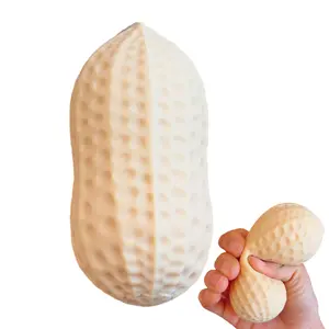 Explorinox 1/3Pcs Peanut Shaped Squeeze Toy Stress Relief Peanut Fidget Toy Hand Exercise Relaxation Stress Ball Simulated Food Sensory Toy