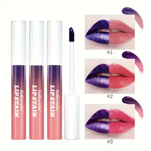 Matte Peel-Off Lip Gloss Set, Long-Lasting Wear, Smudge-Proof, Matte Finish, Three Colors Available, Liquid Lipstick Makeup