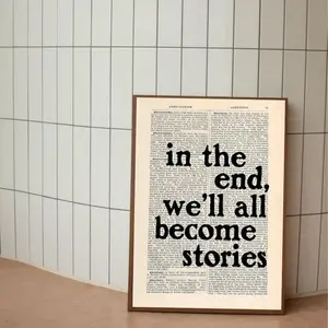 Vintage Book Page Wall Art, Vintage Book Page Poster, Book Page Decor