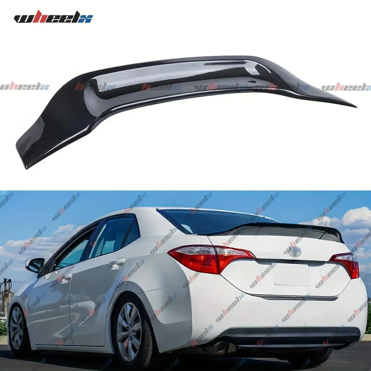2014-2019 Toyota Corolla 4-Door Sedan - JDM R Style High Kick Duckbill Spoiler Rear Wing, Body Part 2014-2019 Toyota Corolla 4-Door Sedan - JDM R Style High Kick Duckbill Spoiler Rear Wing, Body Part