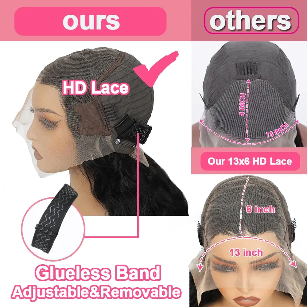 16 Inch 13x6 Bob Wig Human Hair 200 Density HD Lace Front  display picture 2