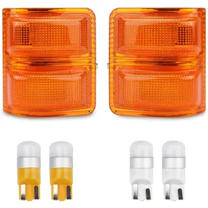Signal Mirror Lights, Amber Lens Side Marker Lamp for 2008-2016 Ford F250 F350 F450 F550 Super Duty Pickup Truck, Amber & White LED Turn Signal Light Aftermarket Replacement, 2 PCS