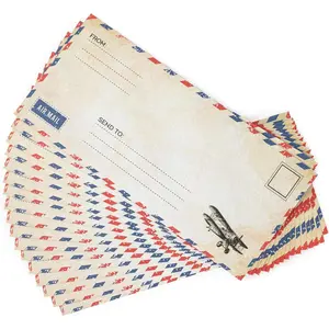 50 Pack Airmail Envelopes -Blue Airmail Envelopes- Air Mail Envelopes for Party Invitation, Love Letters, Military Correspondence, Christmas Military Envelopes, Letters to Troops- Size 4 x 8.7 inches