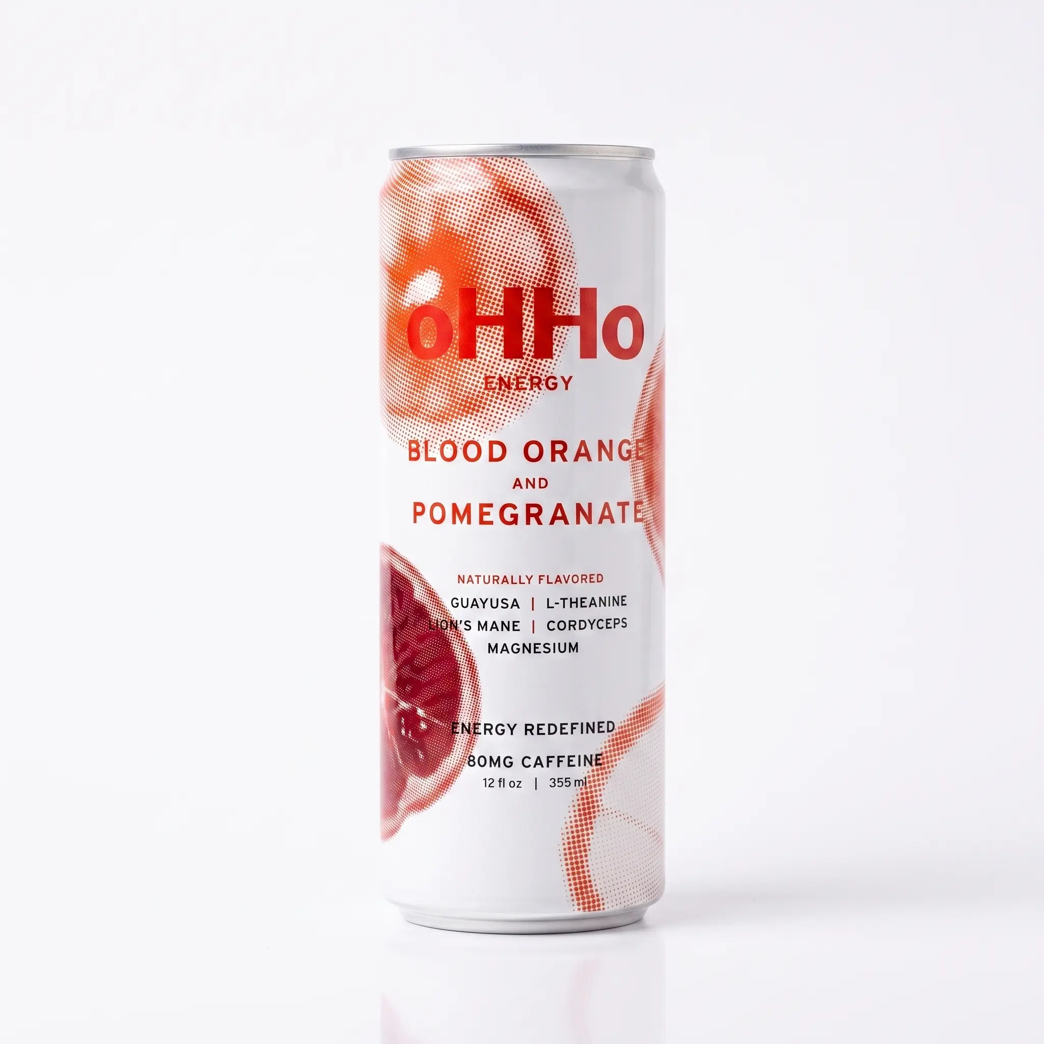 oHHo ENERGY Duo Bundle, 2 x 4-Pack (8 Cans) - Blood Orange & Pomegranate + Raspberry & Lemon, 80mg Caffeine, 12 fl oz