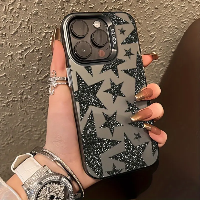 High-End Star Trend Pattern Phone Case, Compatible with Iphone 16/16 Plus/16 Pro/16 Pro Max, Iphone 15/15 Plus/15 Pro/15 Pro Max  Iphone 14/14 Plus/14 Pro/14 Pro Max Iphone 13/13 Pro/13 Pro Max, Iphone 12/12 Pro Max Iphone 11 Iphone XR/XS Max Stylish Prem