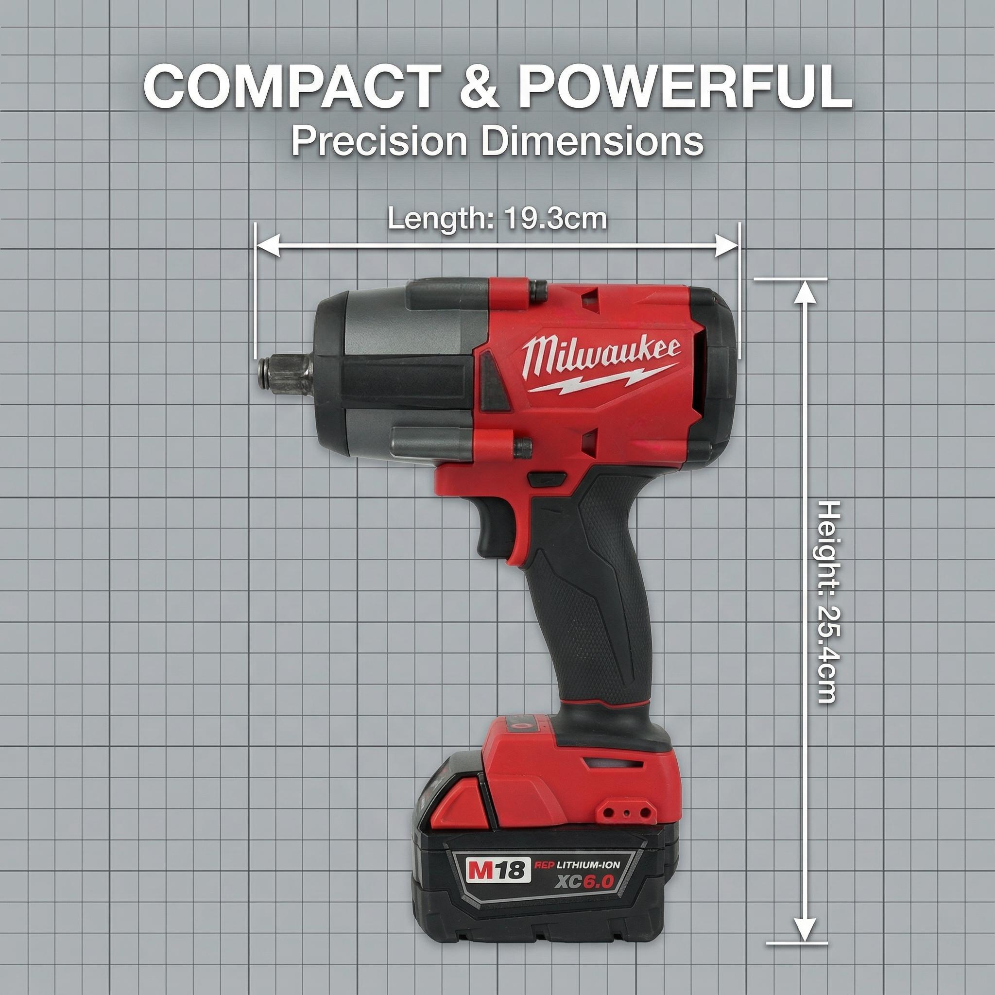 Milwaukee M18 FMTIWF12 18V Impact Wrench, 1000Nm Torque for Heavy-Duty Automotive Repair tool kit set Cordless Drill Household Multi-Function Electrician machine power diy heavy duty great gift workshop use work