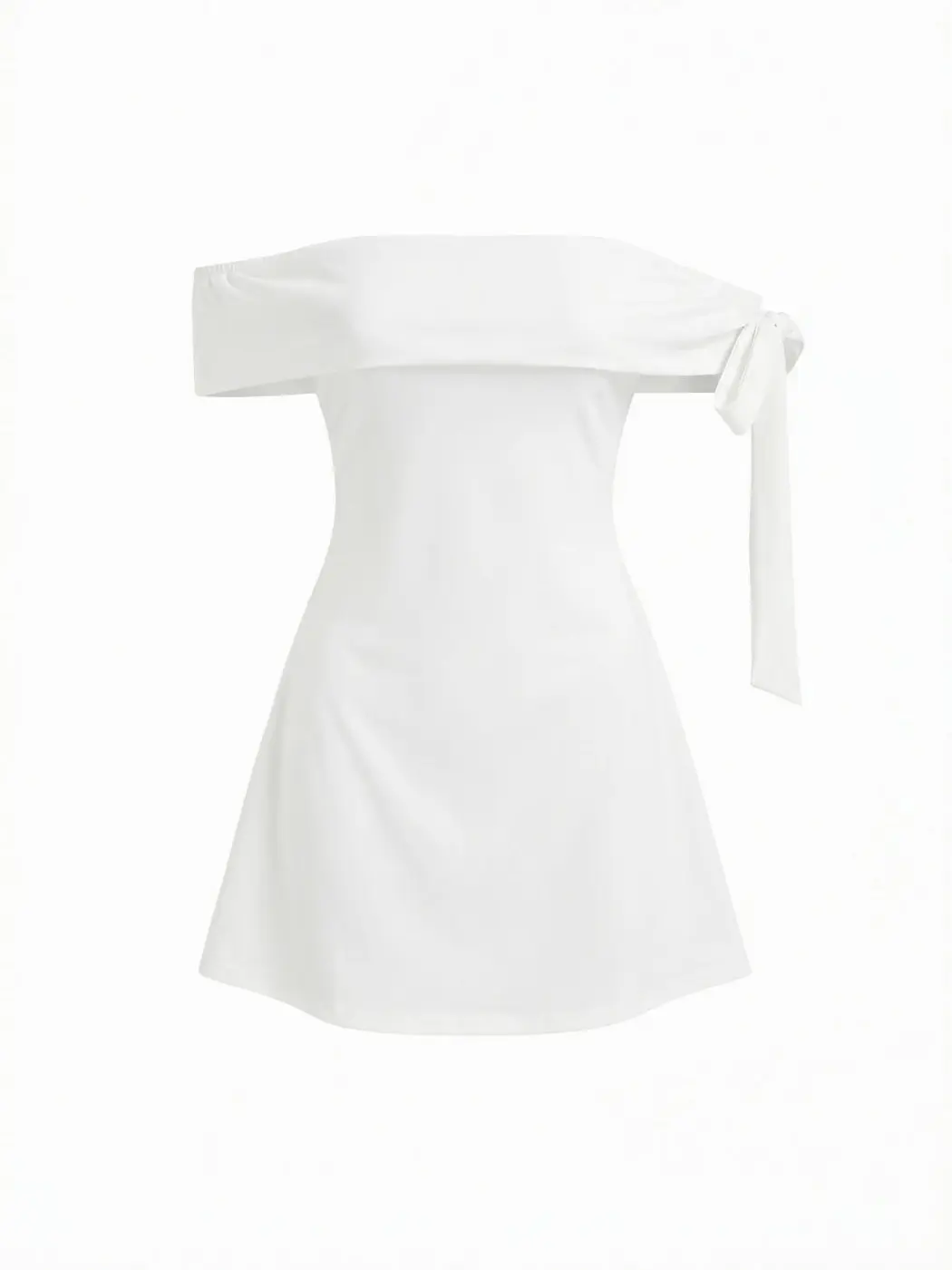 Jersey Off-shoulder Short Sleeve Bowknot Mini Dress - CIDER - TikTok Shop Jersey Off-shoulder Short Sleeve Bowknot Mini Dress - CIDER - TikTok Shop
