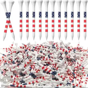 VFD American Flag Style Pattern Golf Tee, 50pcs/ set Portable Simple Durable Golf Tee, Ball Sports Equipment for Indoor Outdoor Use Golf Accessories