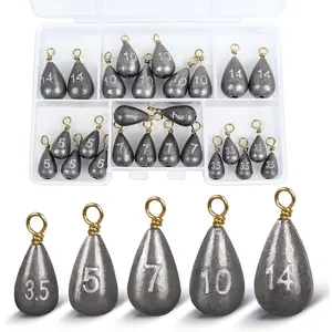 26 count Fishing Weights Sinkers Kit, Drop Shot Weights, Lead Fishing Weights for Saltwater Freshwater, Catfish Weights, Fishing Sinkers and Weights Assortment