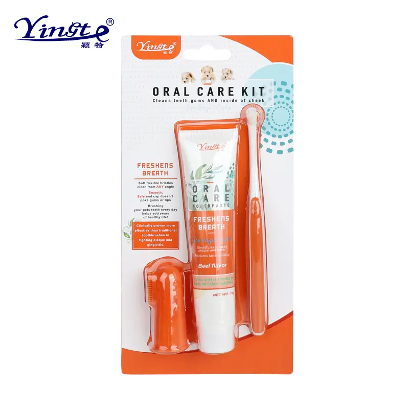 Pet Ten Thousand Root Hair Toothbrush Set Pet Supplies Dog Toothpaste Toothbrush Oral Care Cat and Dog Toothpaste Set