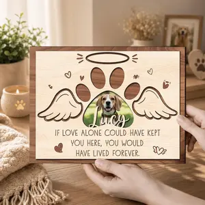 Personalized Pet Memorial Photo Frame, Custom Dog Remembrance Wooden Frame, Pet Loss Sympathy Gift, Dog Memory Keepsakes, Pet Loss Gifts, Dog Passing Away Memory Gift