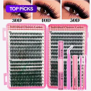 Natural Look False Eyelashes Kit, 1 Set Individual Lashes, Professional Eye Makeup for Women & Girls, Solid Cosmetics, Eyelash Extension, Eyelash Extension Glue