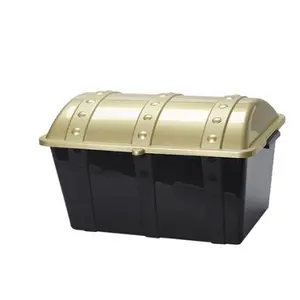 212 MAIN Plastic Treasure Chest Box - Chest Shape Party Loot Container, Pirate Theme Party Games Accessory