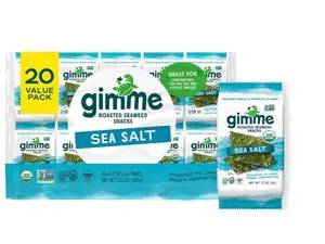 Gimme Seaweed Organic Roasted Seaweed Snacks – 20 Packs, Keto & Vegan Friendly, Gluten-Free, Rich in Omega-3 & Iodine, Healthy Snack for Kids & Adults