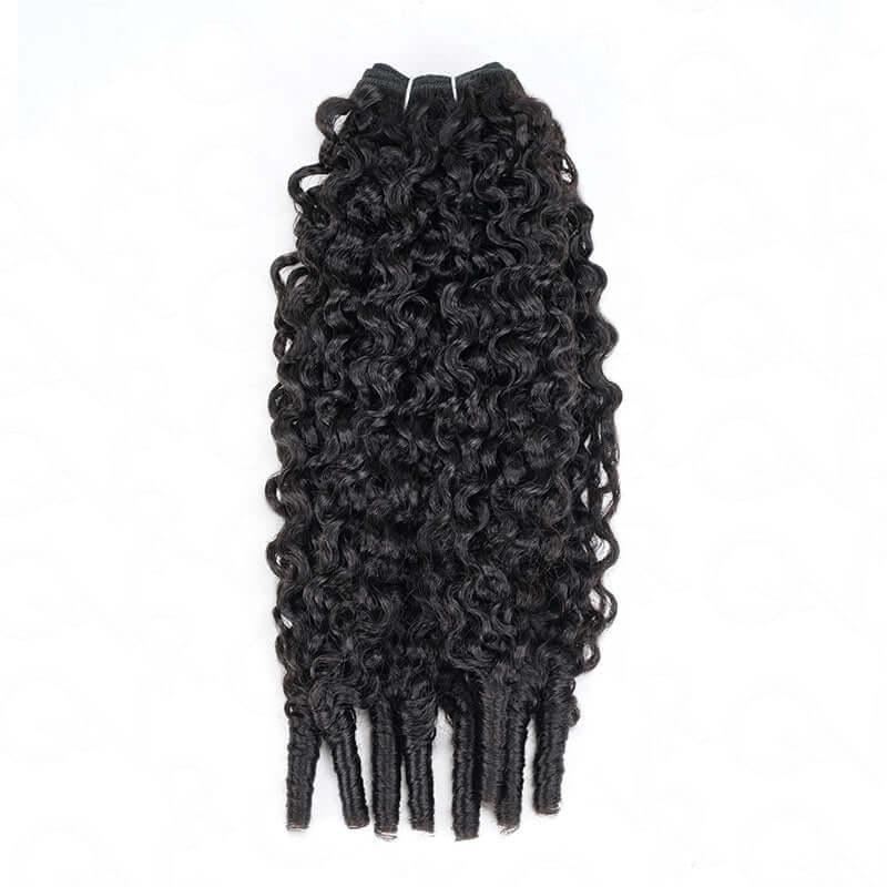 QVR Burmese Curly Hair Bundle With Spiral curls Double Drawn Virgin Human Hair Weave