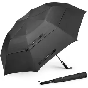 62 Inch Golf Umbrella Oversize Open Stick Umbrella Large Vented Windproof Waterproof