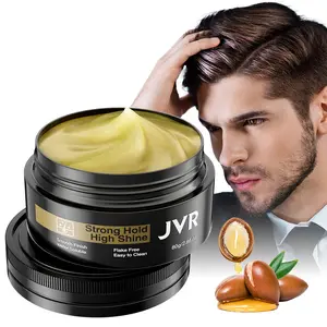 JVR Men's Hair Pomade, Hair Styling Pomade for Men, Strong Hold with High Shine Hair Gel Water Based Hair Cream Flake Free, Easy to Wash out for All Hair Types, Hair Clay for Men and Women, Medium Hold Matte Finish Hair Clay, Frizz Control, Curly Haircare