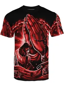 Men's summer casual T-shirt gift box set, lightweight and breathable polyester fabric, religious church-themed design, fitted H-shape, suitable for all seasons, versatile for everyday wear