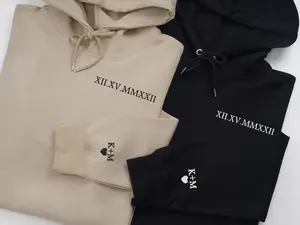 Personalized Couple Hoodies, Roman Numeral Embroidered Sweatshirt, Anniversary Shirt, Valentine's Day Gifts, Couple Gifts, Gifts For Her, Love Sweatshirt