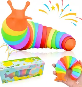 Fidget Slug Toy – Sensory Stress Relief Toy for Kids & Adults | Autism & ADHD Friendly | Cute Slug Fidget Gift for Boys Girls Toddlers | Stocking Stuffer Gift