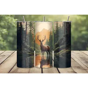 Natural Glory Buck Tumbler, Deer and Hunting Travel Cup, Sportsman Coffee Cup, 20OZ Tumbler, 22OZ Tumbler, 30OZ Tumbler