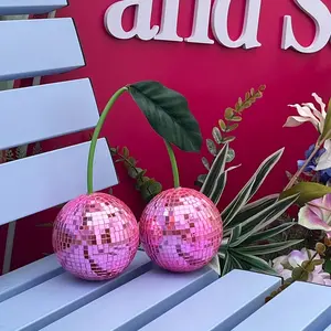 Cherry Disco Ball Home Decor, Unique and Party Decoration, Wall Hanging for Dance Parties and Weddings, Party Decoration Supplies