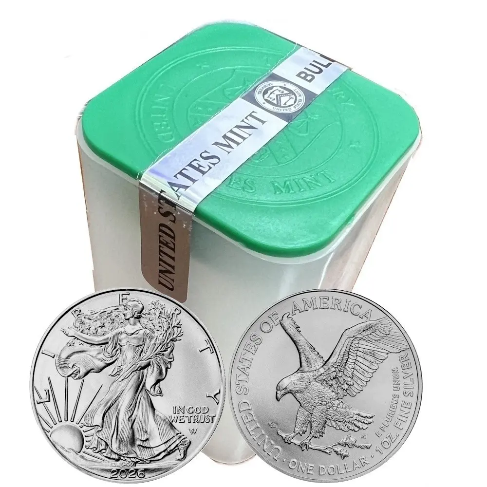 Roll of 20 - 2026 1 oz .999 Fine Silver American Eagle $1 Coin BU