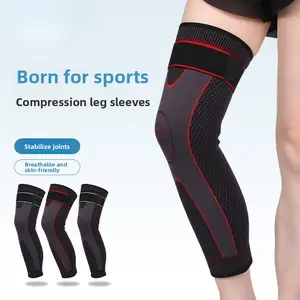 High-Performance Adjustable Full-Leg Compression Wraps |   Non-Slip Warm Knee Joint Support Braces - Essential Gear for Running & Sports Training
