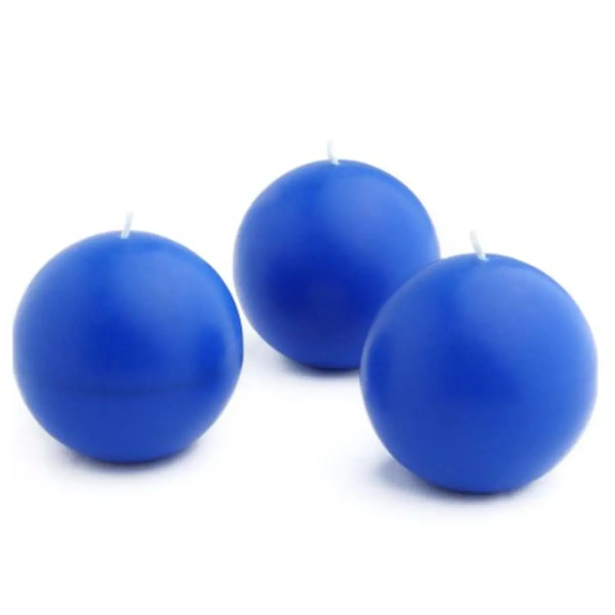 212 MAIN Unscented Traditional Handpoured 3 in. Long-Burning Ball Candles, Blue - 6-Piece Box for Camping, Hiking, Room Decor, Six Pieces