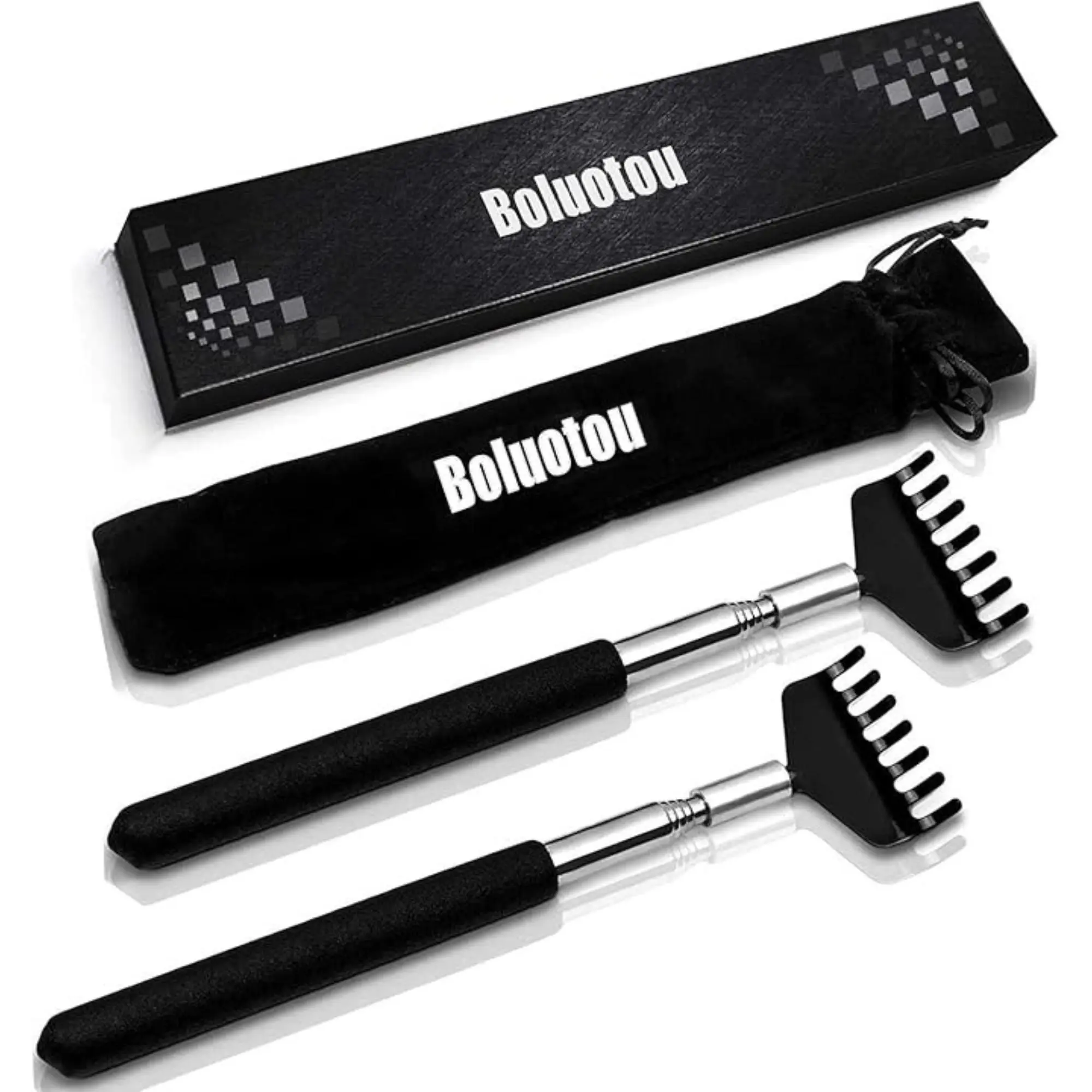 Portable Extendable Back Scratcher, 2 Pack Metal Telescoping Backscratchers for Adults, Kids,Dogs Itch Scratcher with Beautiful Gifts Packaging