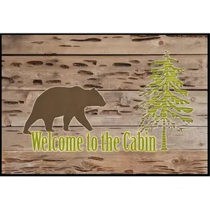 212 MAIN Welcome Message Machine Washable Indoor-Outdoor Rug, SB3081JMAT, Textiles & Soft Furnishings Household Rug, Machine Washable Rug