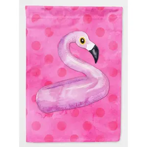 Carolines Treasures  Flamingo Floaty Pink Polkadot Flag, Garden Size