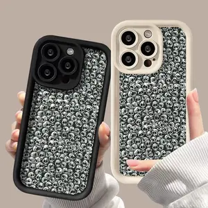 Halloween Spooky 3D Fullscreen Wireless Skeleton Pattern TPU IPhone 16 Pro Case Shockproof Mobile Case For IPhone 13 14 cases