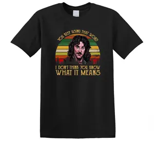 VintageTee Gildan Princess Bride 80s Movie T-shirt, you keep using that word Funny T-shirt, Princess Bride Retro Vintage T-shirt, Gift For Film Fan  Cotton Top