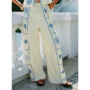 Grazia Pants Cream / Blue