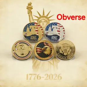 5PCS America 250 Coin Set - Witness 250 Years of Liberty | 1776-2026 Patriotic Legacy